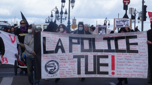 Bordeaux 14 mars 2026 . Pour ces manifestant la police tue , mais les protègent pour manifester contre eux !
